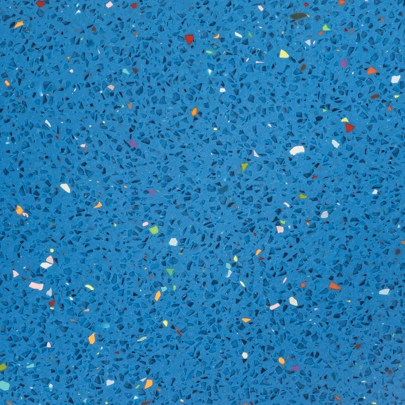 D 0080-02 Bright blue wenig Flecken - bunt