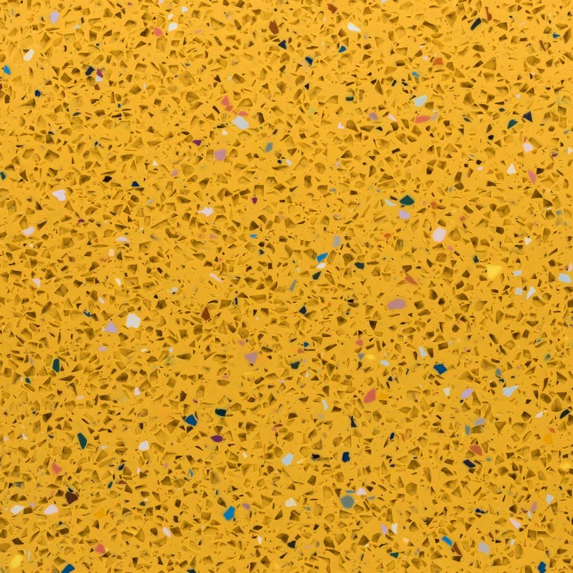D 0110-02 Mustard yellow wenig Flecken - bunt
